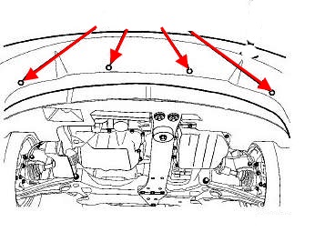 схема крепления переднего бампера Dodge Journey