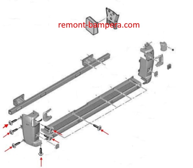 Schema montaggio paraurti posteriore Fiat Ducato III (2006-2014)