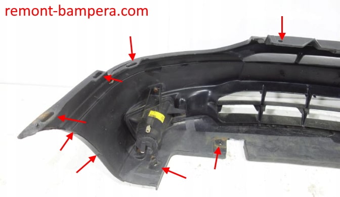 punti di attacco paraurti anteriore Fiat Siena I (1997-2007)