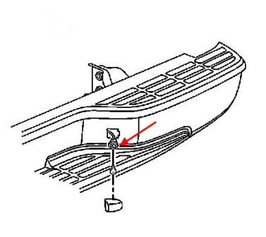 GMC Yukon rear bumper mounting diagram (2000-2006)