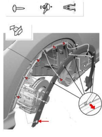 schema montaggio paraurti anteriore Honda CR-V 4 (2012-2016)