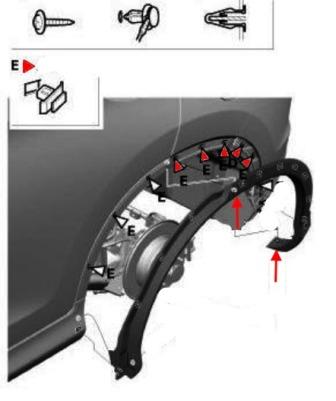 schema montaggio paraurti posteriore Honda CR-V 4 (2012-2016)