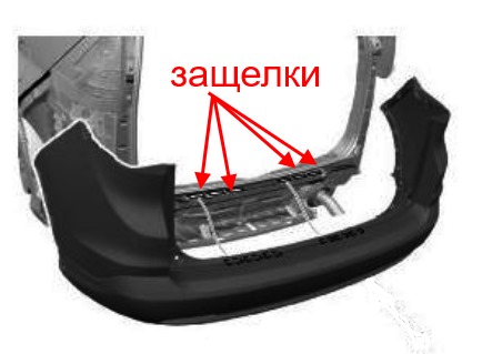 schema montaggio paraurti posteriore Honda CR-V 4 (2012-2016)