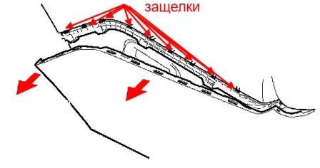 schema montaggio paraurti posteriore Honda Odyssey RB3, RB4 (2008-2013)