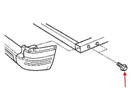 схема крепления заднего бампера Honda Passport (1997-2002)