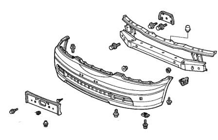 схема крепления переднего бампера Honda Shuttle