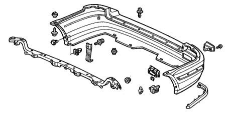 схема крепления заднего бампера Honda Shuttle
