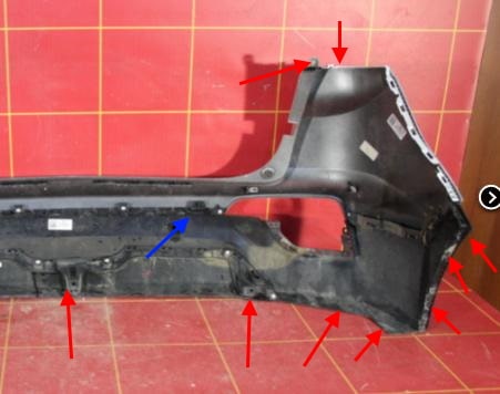 rear bumper attachment points Hyundai Creta (ix25)