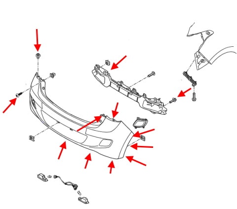 Montageschema Heckstoßstange Hyundai i10 (2014+)