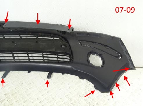 front bumper attachment points Hyundai i10 (2007-2014)