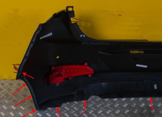 rear bumper attachment points Hyundai i20 (2014+)