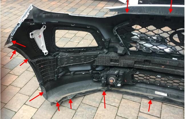 Hyundai Kona front bumper attachment points 