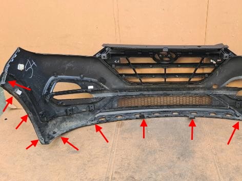 front bumper attachment points Hyundai Tucson TL (2015+)