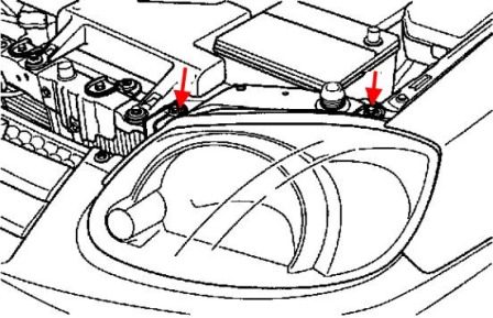 the scheme of fixing lights Hyundai Accent II (2000-2012)