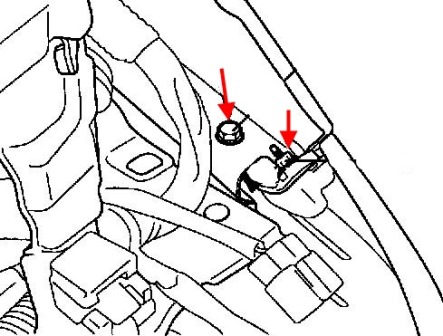 scheme of fastening of front bumper for Hyundai Accent II (2000-2012)