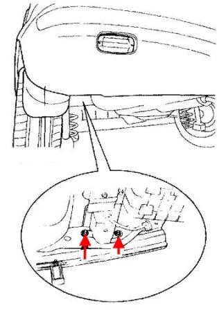 diagram of rear bumper for Hyundai Accent II (2000-2012)