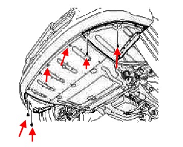 Montageplan für die vordere Stoßstange des Hyundai Equus