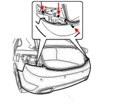 Montageplan für die hintere Stoßstange des Hyundai Grandeur (Azera) (nach 2011)