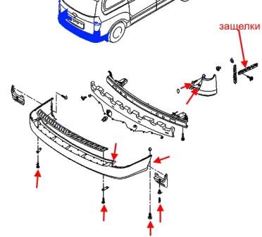 diagram of rear bumper Hyundai H-1 (2007)