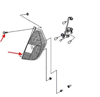 scheme of fastening of tail light Hyundai i10 PA