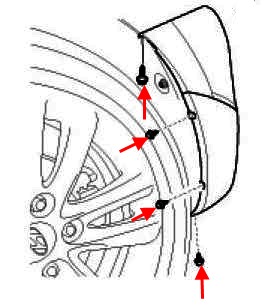 diagram of rear bumper for Hyundai ix35 (Tucson 2)