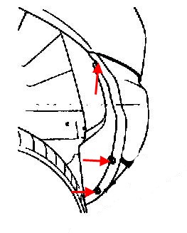 the scheme of fastening of the rear bumper Santa Fe 1 (2000-2006)