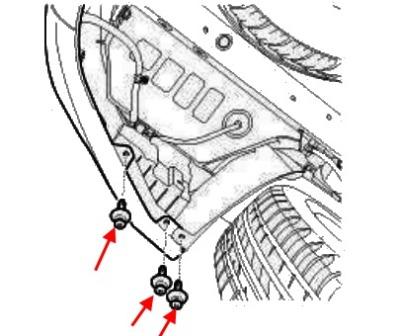 Montageplan für die hintere Stoßstange des Hyundai Santa Fe 3 (nach 2012)