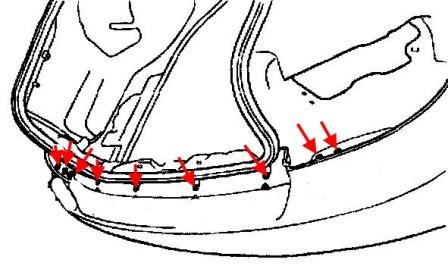 diagram of rear bumper Hyundai Sonata 4 (EF, EF New)