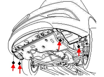 the scheme of fastening of a forward bumper Hyundai Sonata 6 (YF/i45)