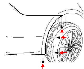 diagram of rear bumper Hyundai Sonata 6 (YF/i45)