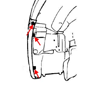 scheme of fastening of front bumper for Hyundai Terracan