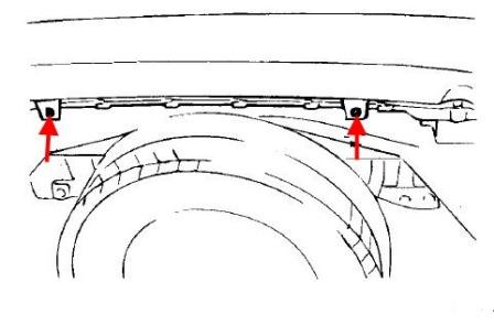 diagram of rear bumper for Hyundai Terracan