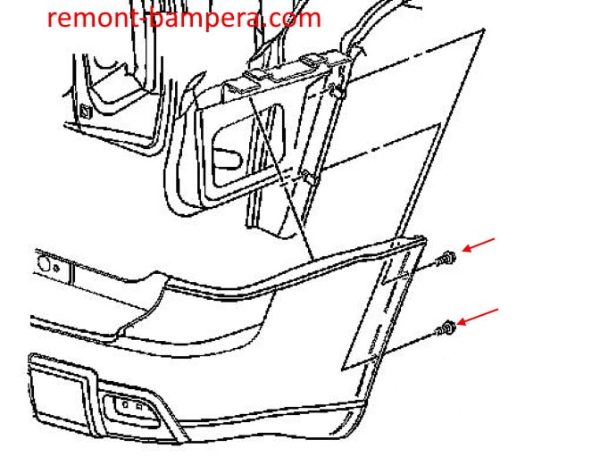 Isuzu Ascender (2002-2008) rear bumper mounting scheme