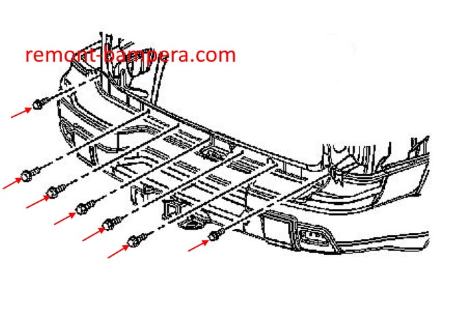 Isuzu Ascender (2002-2008) rear bumper mounting scheme