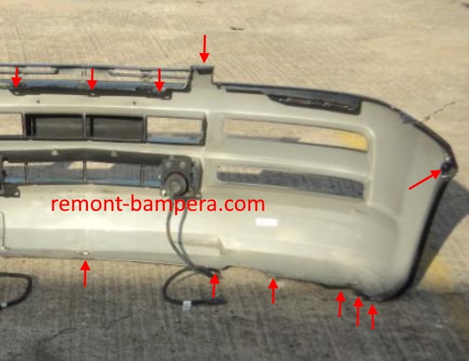 Isuzu Axiom (2001-2004) Befestigungspunkte für vordere Stoßstange