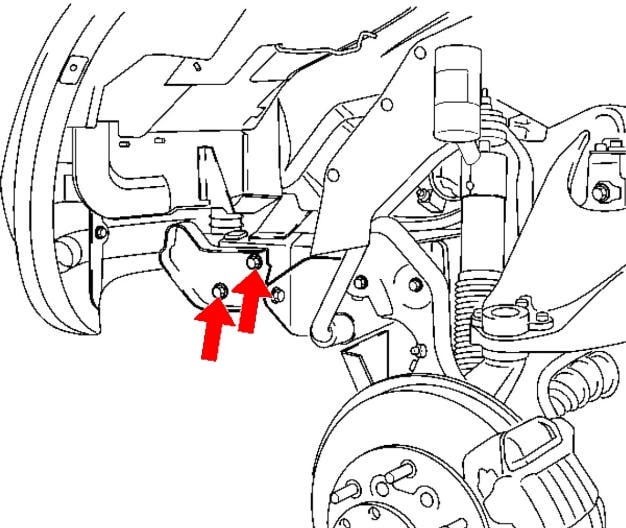 the scheme of fastening of the front bumper Isuzu VehiCross