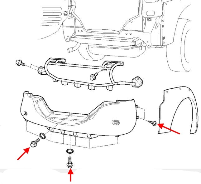 diagram of rear bumper Isuzu VehiCross