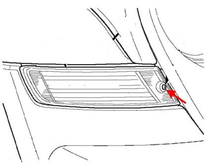 Montageschema für die vordere Stoßstange Jeep Cherokee KJ, Liberty (2001-2007)