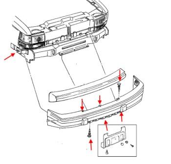 Montage der vorderen Stoßstange Jeep Grand Cherokee ZJ (1993-1998)