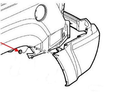 Montageplan für die hintere Stoßstange Jeep Grand Cherokee WK (2005-2010)