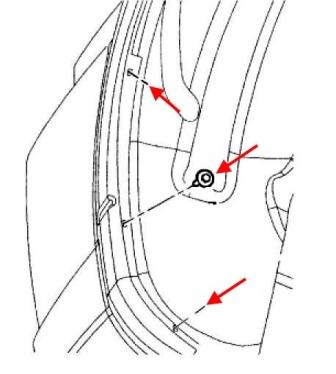 Montageplan für die hintere Stoßstange des Jeep Patriot