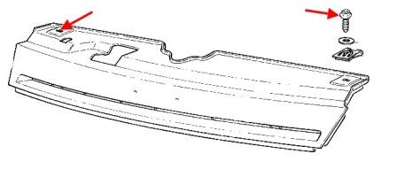 схема крепления решетки радиатора Lada (ВАЗ) 2110, 2111, 2112