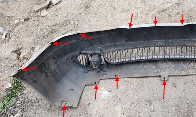 Lancia Lybra front bumper attachment points (1998-2005)