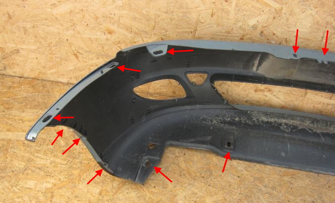 attachment points of the front bumper Lancia Y 840 (1996-2003)