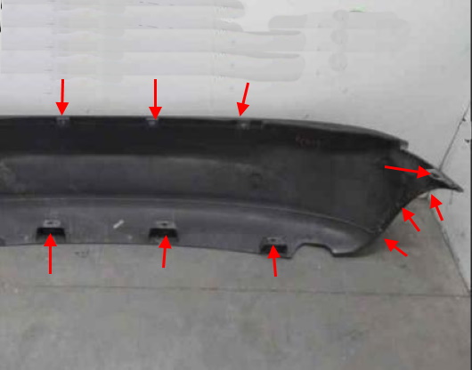 rear bumper attachment points Lancia Y 840 (1996-2003)