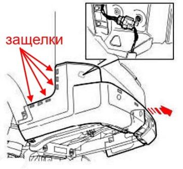 Esquema de montaje del parachoques trasero Land Rover Discovery III, LR3 (2004-2009)