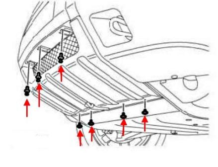 схема крепления переднего бампера Land Rover Freelander (1996-2006)