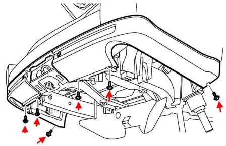 Esquema de montaje del parachoques trasero para Land Rover Range Rover Sport