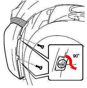 scheme of fastening of the front inner fender of the Lexus CT