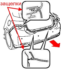 diagram of rear bumper Lexus CT